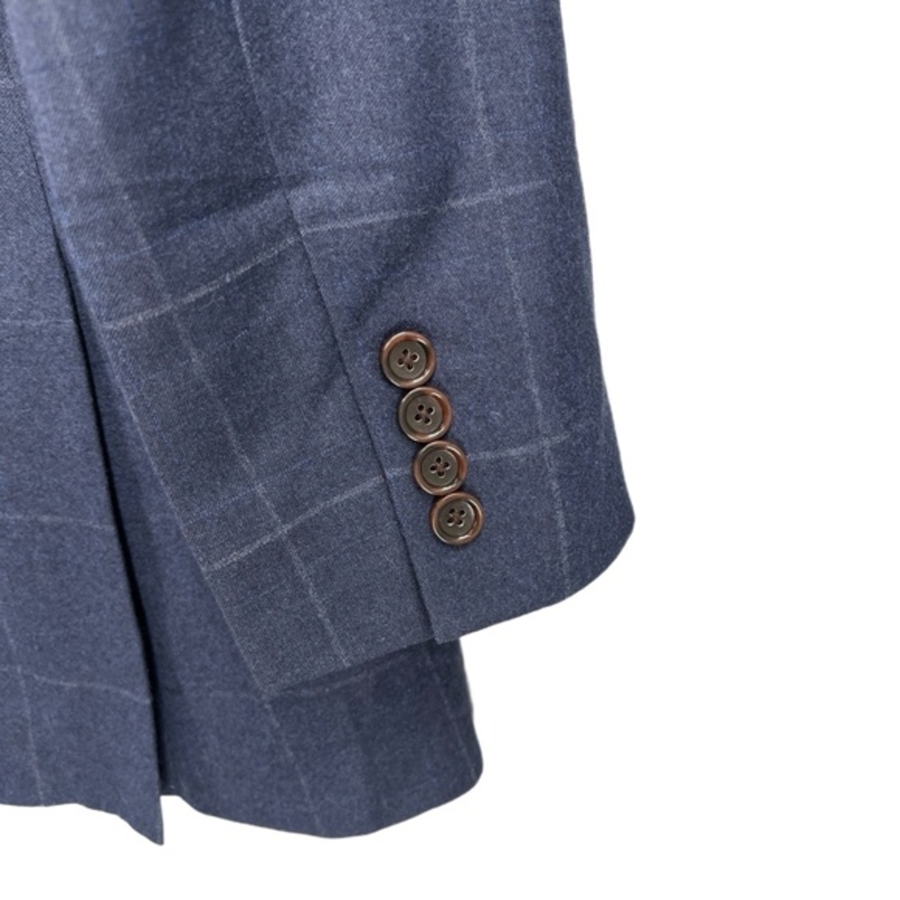 J.Crew Ludlow Suit Jacket Italian Wool Blue Windowpane Pattern 2 Button Mens 38R - Picture 4 of 8